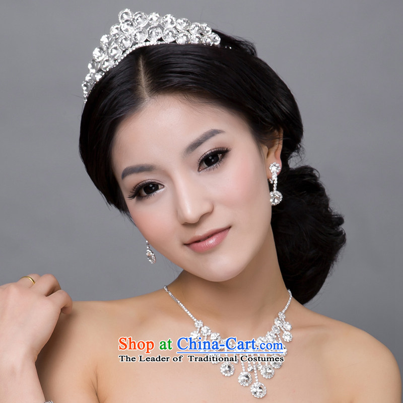  The new 2015 International Friendship jewelry bride crown necklace earrings three kit accessories accessories wedding crown, talks trim (JINGSHI) , , , shopping on the Internet