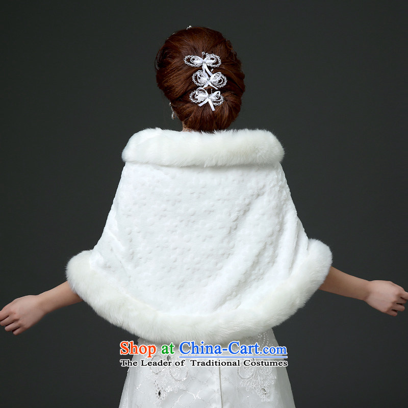 Estimated 2015 autumn and winter Yi New marriages gross shawl, a Korean rabbit wool wedding dress thick sleeveless warm white cape shawl, Large Stamp Yi (LANYI) , , , shopping on the Internet