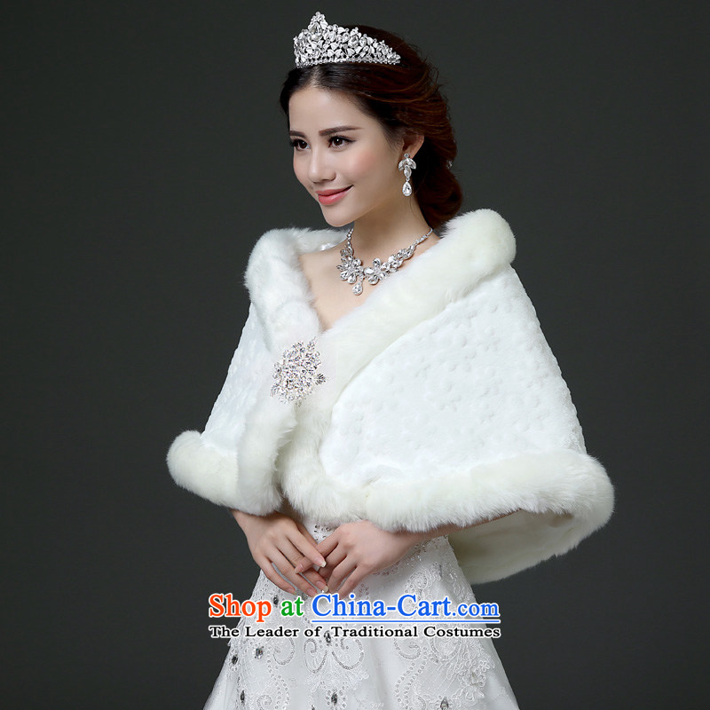 Estimated 2015 autumn and winter Yi New marriages gross shawl, a Korean rabbit wool wedding dress thick sleeveless warm white cape shawl, Large Stamp Yi (LANYI) , , , shopping on the Internet