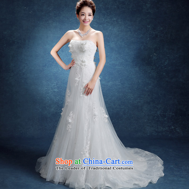 The knot true love wedding dresses new bride in summer and autumn 2015 Graphics thin Sau San chest anointed tail diamond strap wedding whiteS