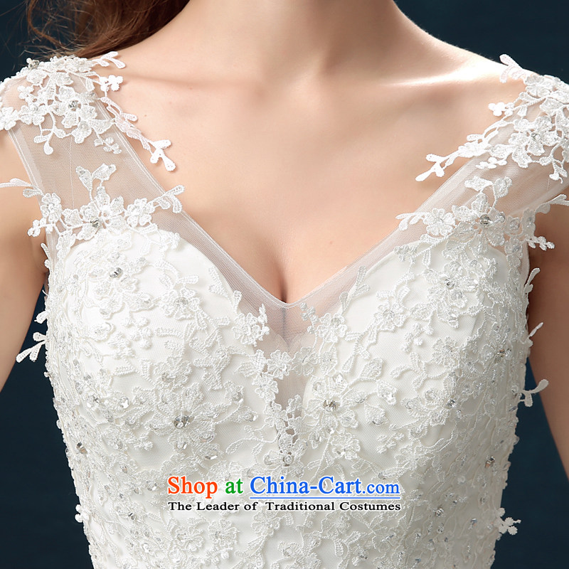 Jiang wedding dresses seal 2015 autumn and winter Korean brides wedding dress skirt white lace a large shoulder straps to align the Sau San wedding dress bon bon female white M seal Jiang shopping on the Internet has been pressed.