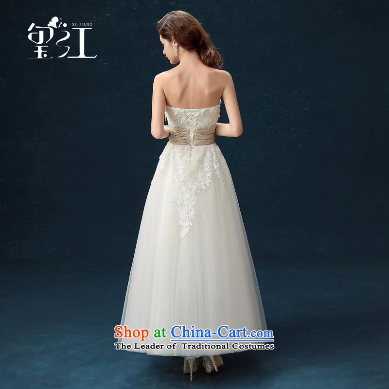 Seal wedding dresses Jiang bows winter 2015 skirt new products and chest wedding dress with a large number of Sau San bind people long wiped under the auspices of chest lace bridesmaid female white M seal kit , , , Jiang shopping on the Internet