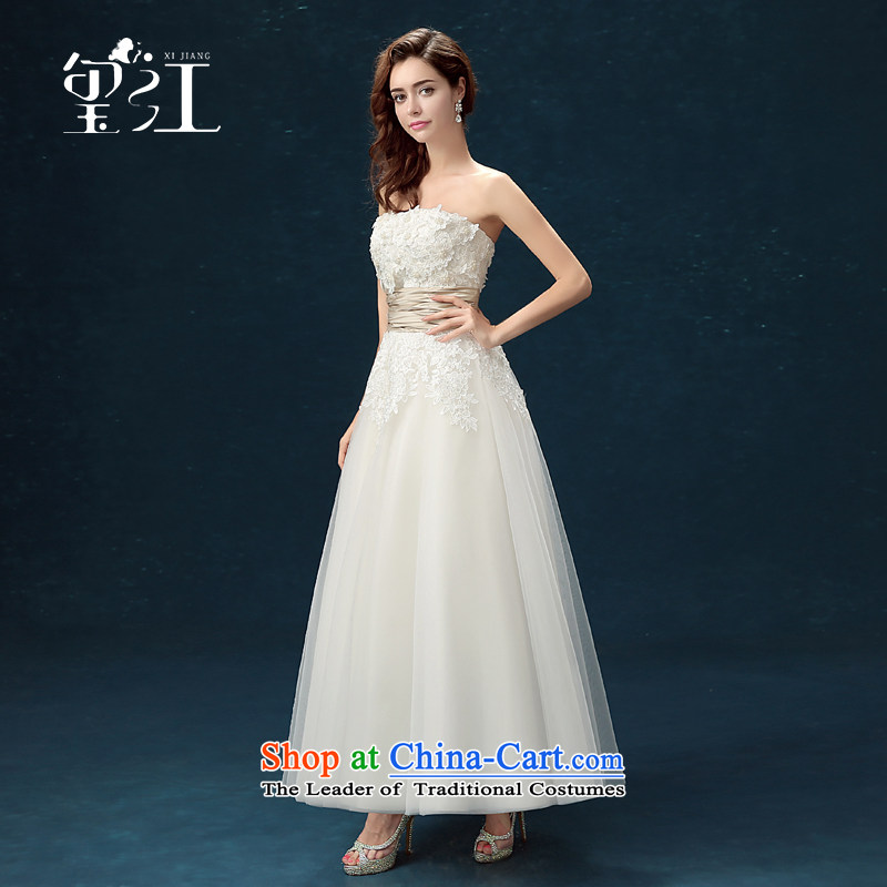 Seal wedding dresses Jiang bows winter 2015 skirt new products and chest wedding dress with a large number of Sau San bind people long wiped under the auspices of chest lace bridesmaid female white M seal kit , , , Jiang shopping on the Internet