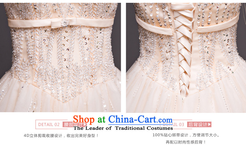 Align the bride with chest wedding dress champagne color water drilling autumn and winter Korean style wedding dresses and stylish home of Sau San champagne color M picture, prices, brand platters! The elections are supplied in the national character of distribution, so action, buy now enjoy more preferential! As soon as possible.