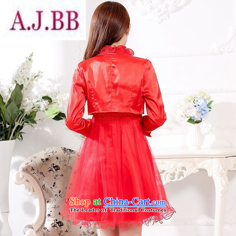 Ms Rebecca Pun stylish shops lace red petticoat brides fall back door onto the betrothal married long-sleeved dresses fall inside marriage bows Service Bridal Red XXXL,A.J.BB,,, shopping on the Internet