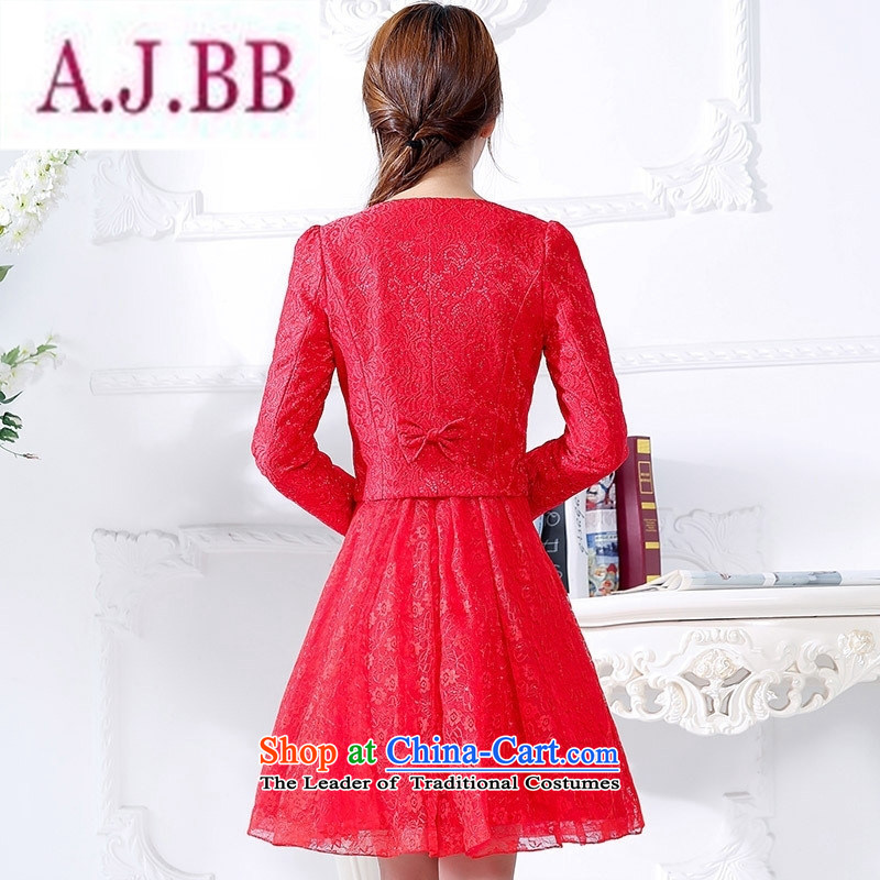 Ms Rebecca Pun stylish shops bride bows services 2015 Fall/Winter Collections New Red wedding dress larger betrothal back door Sau San serving two kits red XL,A.J.BB,,, shopping on the Internet