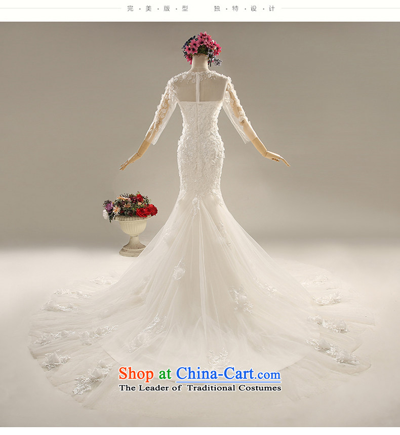 Beverly Ting 2015 autumn the new Korean word shoulder wedding dresses bride anointed chest crowsfoot wedding small trailing white flowers of the word 