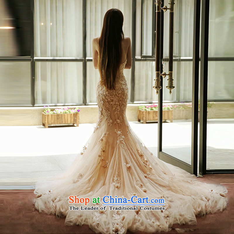 Beverly Ting 2015 autumn the new Korean word shoulder wedding dresses bride anointed chest crowsfoot wedding small trailing white flowers of the word   shoulder straps) , L, Beverly (tingbeier ting) , , , shopping on the Internet