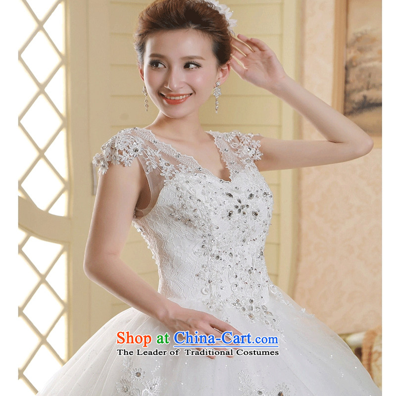 As wedding dresses on 2015 autumn and winter shoulders to align the Korean style v-neck video large thin thick m tail pregnant women strap wedding white streaks on risk has been pressed, online shopping
