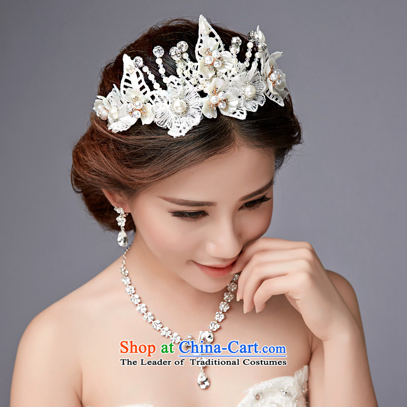 The Friends of the bride jewelry and ornaments three kit wedding accessories Korea wedding crystal diamond necklace earrings hair Accessories Kits, Yi (LANYI) , , , shopping on the Internet