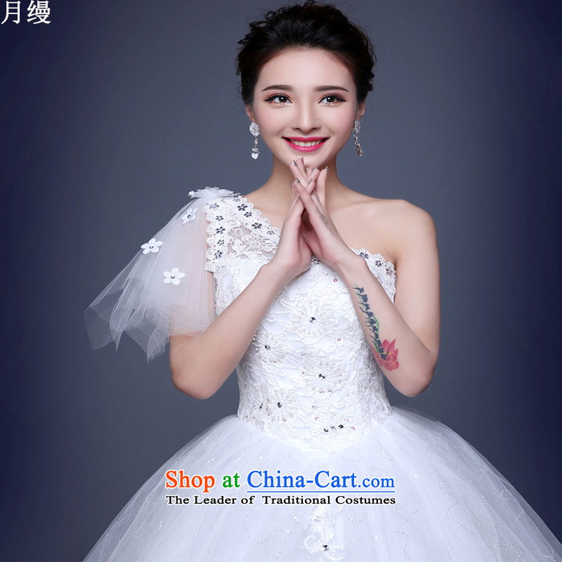 The following new paragraph on 2015 wedding dresses winter Korean fashion lace shoulder to align the large white XXL, video thin on the risk of Sau San shopping on the Internet has been pressed.
