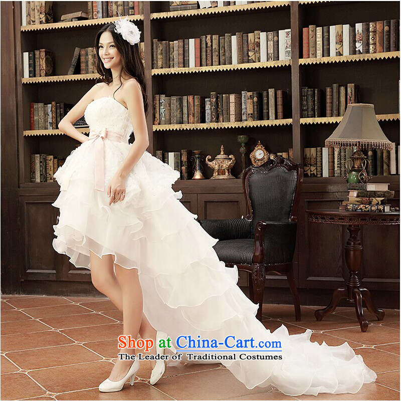 On earlier wedding dresses, before the new 2015 after long and short chest small trailing Korean straps wedding photo building themes on the following White M , , , shopping on the Internet