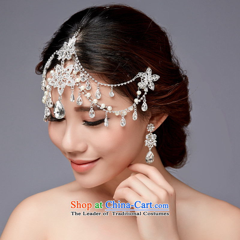 The Friends of the bride wedding dresses accessories Bohemia brides of ornaments bride water drilling head ornaments of earrings crown two kits bride jewelry and ornaments, Yi + earrings (LANYI) , , , shopping on the Internet