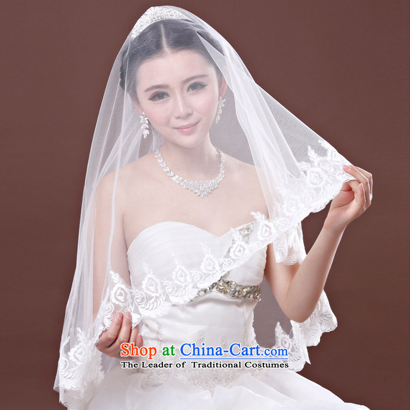 Time and legal marriages Syrian 2015 new Korean romantic white lace 1.5 m to 3 m long, wedding headdress White 3M, Syria has been pressed time shopping on the Internet