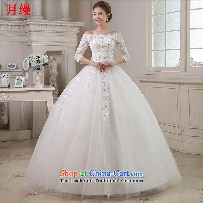 As wedding dresses, 2015 New Word to align the shoulder tail autumn and winter in water drilling lace cuff Sau San tie wedding white streaks on the risk, L, , , , shopping on the Internet