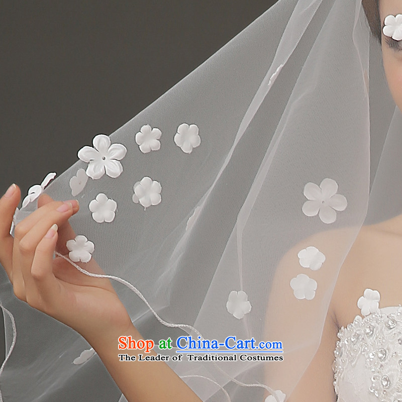 The Syrian brides Korean-time new white flowers wedding head stereo yarn wedding accessories marriage and legal white car, Syria has been pressed time shopping on the Internet