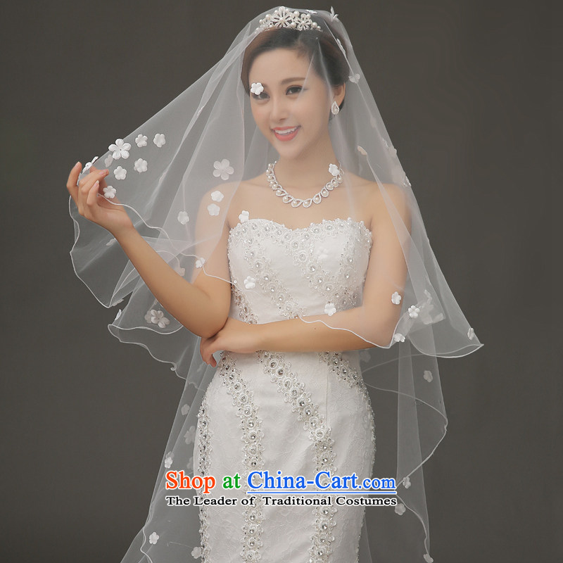 The Syrian brides Korean-time new white flowers wedding head stereo yarn wedding accessories marriage and legal white car, Syria has been pressed time shopping on the Internet