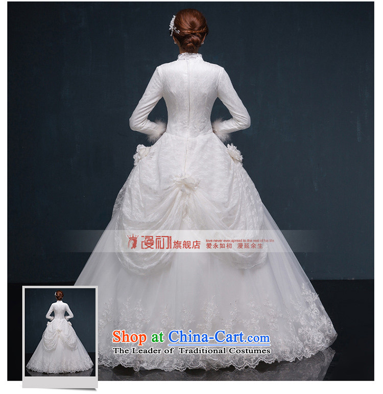 In the early 2015 new man bride winter wedding long-sleeved thick winter, Wedding Korean version thin winter wedding dresses white S picture, prices, brand platters! The elections are supplied in the national character of distribution, so action, buy now enjoy more preferential! As soon as possible.