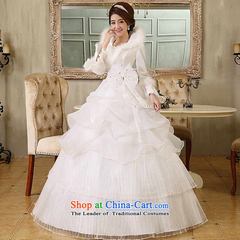 Naoji a winter new thick to align the Korean marriages long-sleeved plus the word cotton shoulder Wedding 1082 M, yet is a white , , , shopping on the Internet