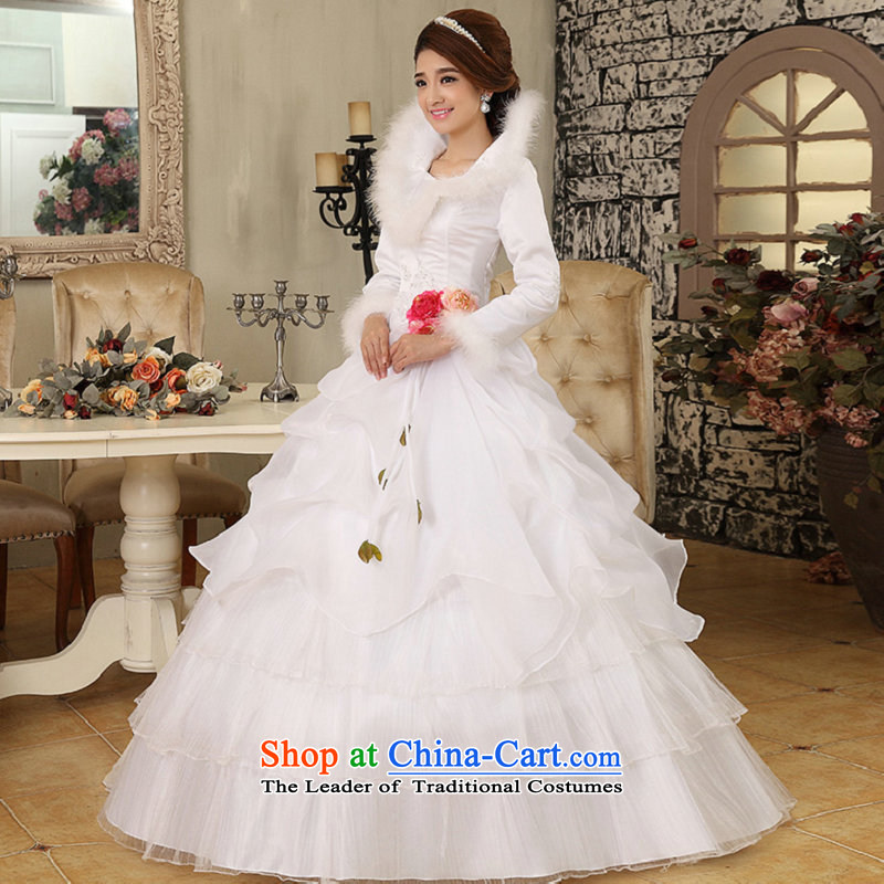 A thickened naoji white cotton princess wedding align to zip long sleeve winter Wedding 1084 White M naoji a , , , shopping on the Internet