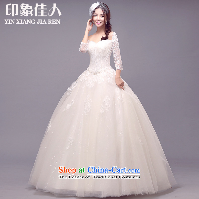 2015 Autumn, starring impression new lace a long-sleeved field shoulder V-neck in bride wedding to align the Cuff wedding dresses , starring impression shopping on the Internet has been pressed.