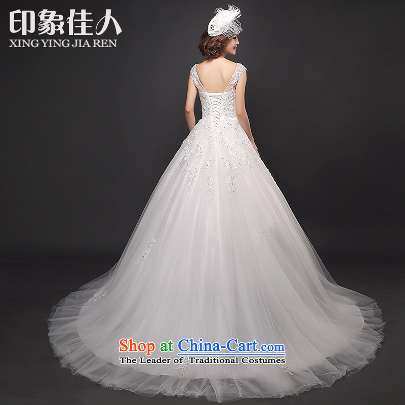Starring impression of the Word 2015 new shoulder bride wedding drag Sau San Mei lace package shoulder small trailing wedding dresses , starring impression shopping on the Internet has been pressed.