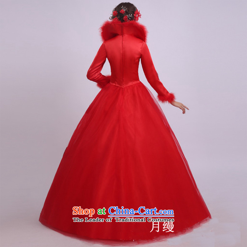 On earlier winter wedding dresses new 2015 gross for a field to align the shoulder long-sleeved thick Sau San video thin bride wedding red on risk S, shopping on the Internet has been pressed.