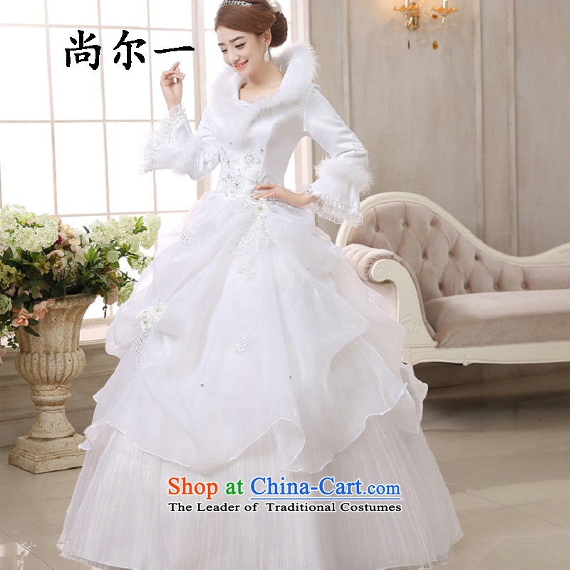 Naoji in the Korean version of the stylish winter, warm word marriages shoulder marriage long-sleeved wedding dresses 1091 M, yet is a white , , , shopping on the Internet