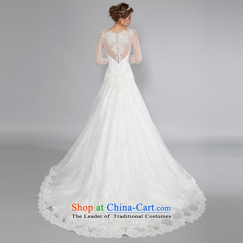 2015 Autumn and winter new long-sleeved bride wedding dresses long tail palace package shoulder personality retro custom   40151062 Sau San white tailored for not returning the switch does not, a Lifetime yarn , , , shopping on the Internet