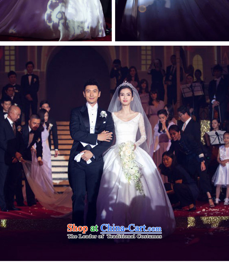  Baby With ab wedding wedding Huang Xiao Ying Yang Ming-the same love back long tail palace of nostalgia for the wedding (tailored) white wedding 3m tail picture, prices, brand platters! The elections are supplied in the national character of distribution, so action, buy now enjoy more preferential! As soon as possible.
