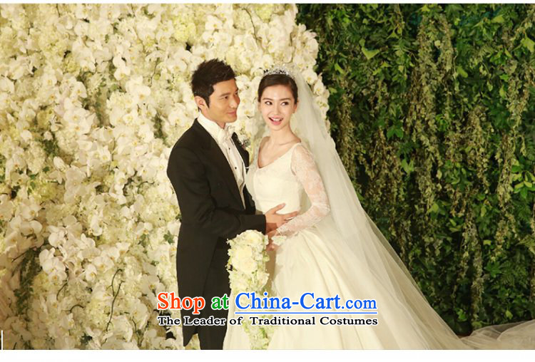 The same angelababy wedding dress bride winter 2015 new Korean long tail long-sleeved shoulders wedding autumn tailored white picture, prices, brand platters! The elections are supplied in the national character of distribution, so action, buy now enjoy more preferential! As soon as possible.