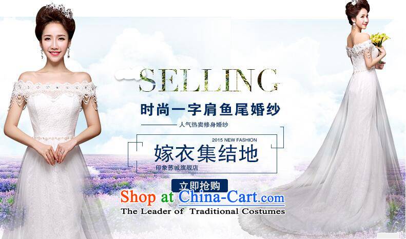 As the Korean version of 2015 on the new word shoulder and chest tail lace align to Sau San crowsfoot code wedding dresses white streaks in the size is not a replacement for a picture, prices, brand platters! The elections are supplied in the national character of distribution, so action, buy now enjoy more preferential! As soon as possible.