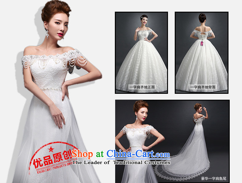As the Korean version of 2015 on the new word shoulder and chest tail lace align to Sau San crowsfoot code wedding dresses white streaks in the size is not a replacement for a picture, prices, brand platters! The elections are supplied in the national character of distribution, so action, buy now enjoy more preferential! As soon as possible.