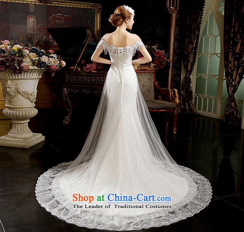 As the Korean version of 2015 on the new word shoulder and chest tail lace align to Sau San crowsfoot code wedding dresses white streaks in the size is not a replacement for a picture, prices, brand platters! The elections are supplied in the national character of distribution, so action, buy now enjoy more preferential! As soon as possible.