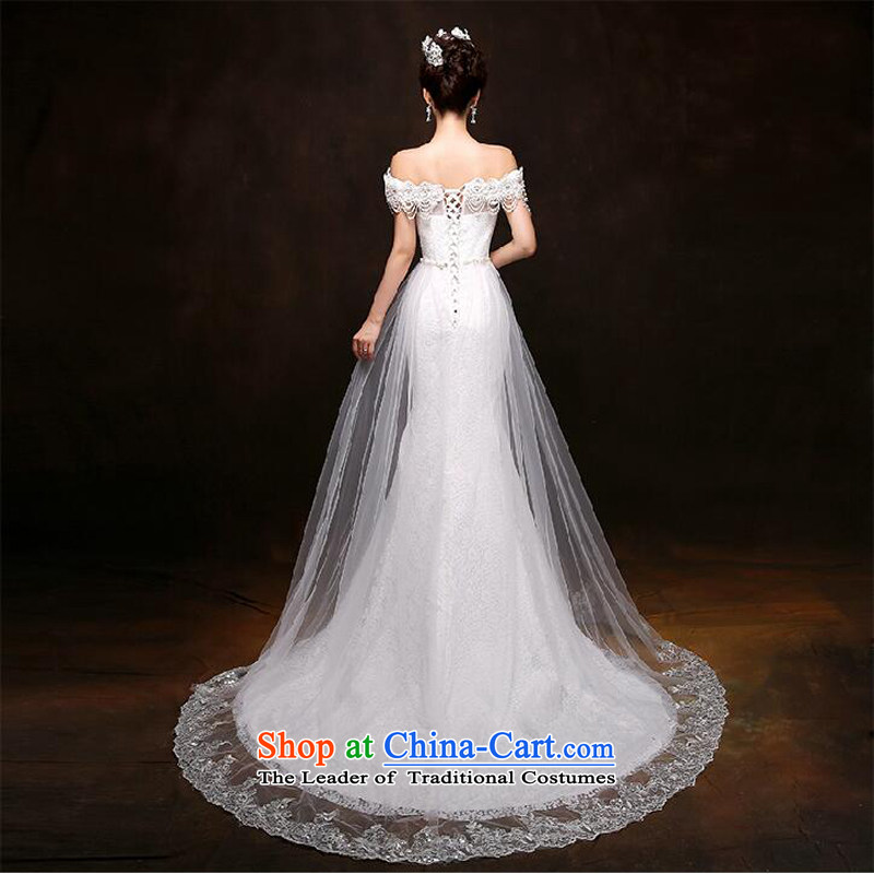 As the Korean version of 2015 on the new word shoulder and chest tail lace align to Sau San crowsfoot code wedding dresses white streak to no refunds or exchanges of size, as , , , shopping on the Internet