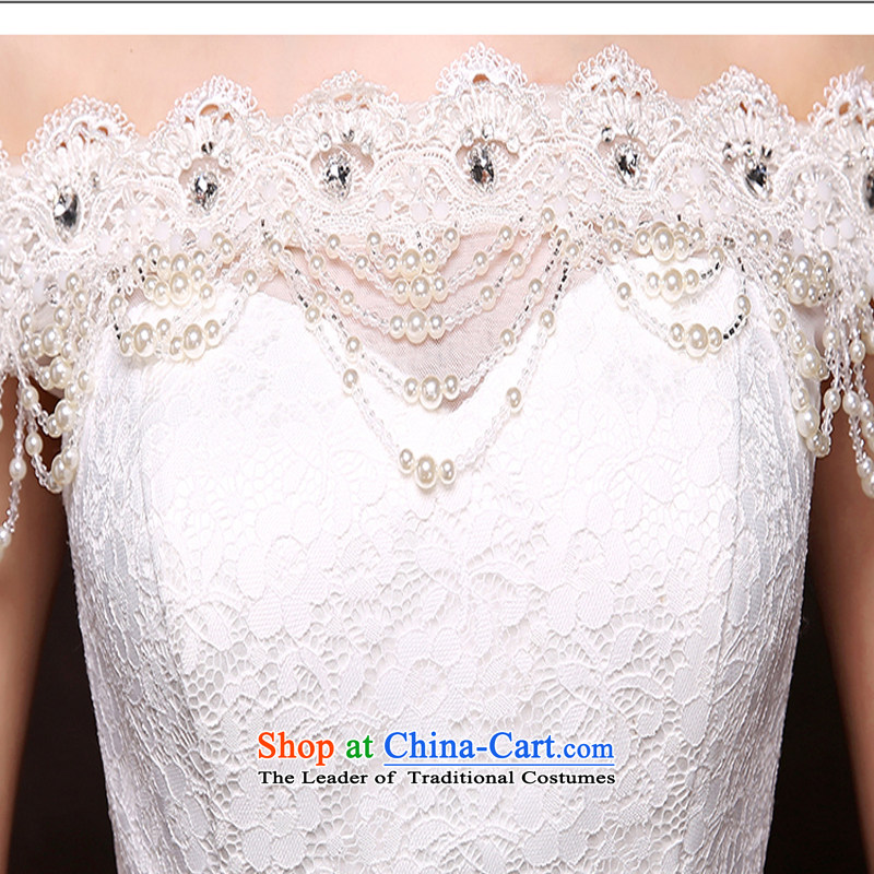 As the Korean version of 2015 on the new word shoulder and chest tail lace align to Sau San crowsfoot code wedding dresses white streak to no refunds or exchanges of size, as , , , shopping on the Internet