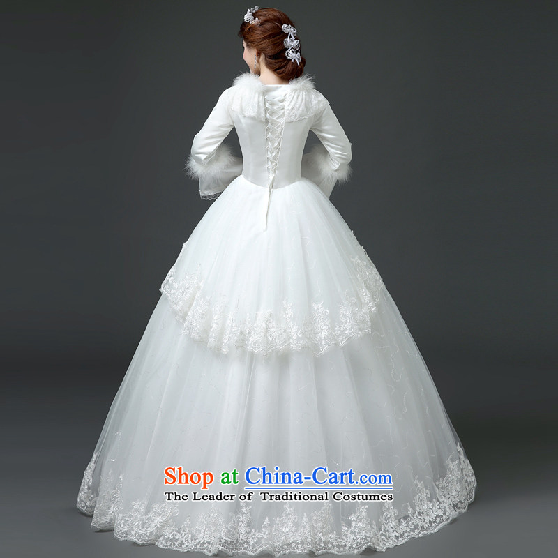 In 2015 winter new friends bride wedding winter of long-sleeved thick wedding Korean version thin winter wedding dresses quality assurance M code 2 feet of the waist-yi (LANYI) , , , shopping on the Internet
