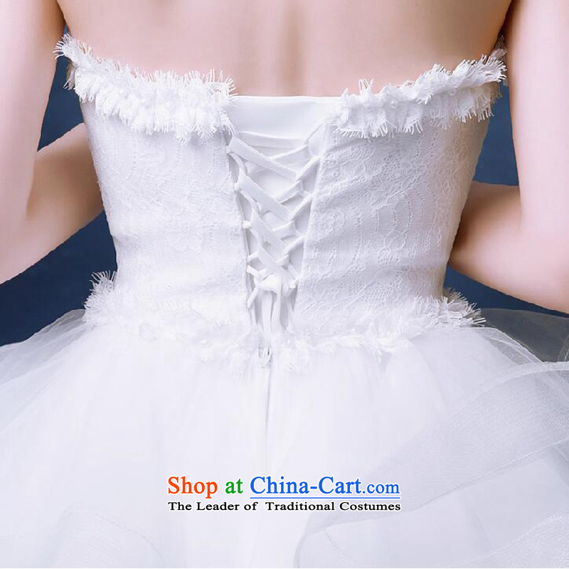 The following new paragraph on 2015 front stub long after small trailing wedding sweet anointed chest princess bon bon dress small short skirt White XL, risk, , , , shopping on the Internet