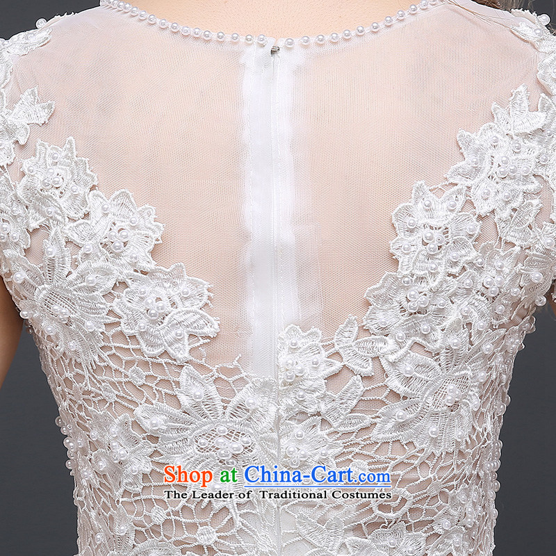 Rain-sang yi 2015 winter new married women dress shoulders Korean version of large numbers of thin lace align graphics to wedding HS937 White M rain-sang Yi shopping on the Internet has been pressed.