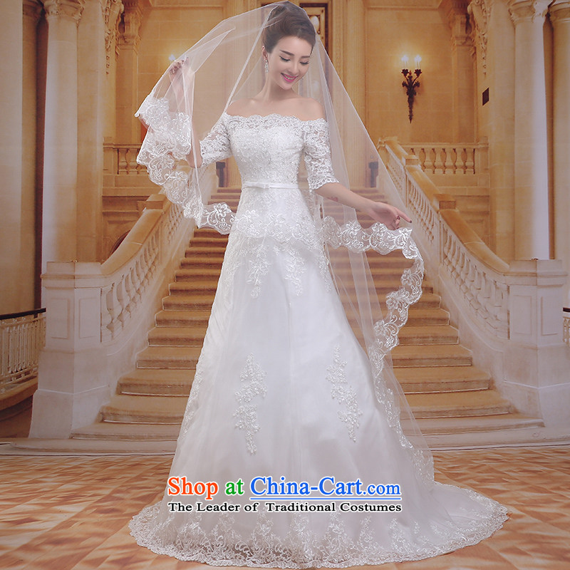 Tim hates makeup and Korean version of the new 2015 strap tail wedding a field in the shoulder larger cuff bon bon skirt bride Princess Bride wedding dresses wedding winter S019 White XL, Tim hates makeup and shopping on the Internet has been pressed.