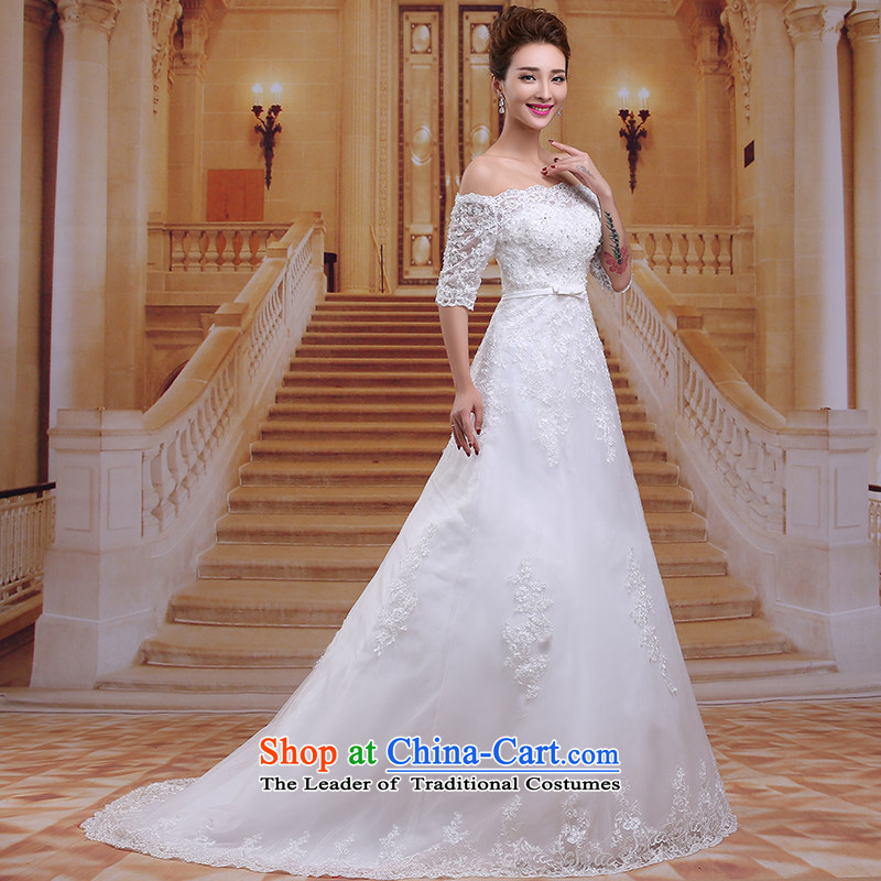 Tim hates makeup and Korean version of the new 2015 strap tail wedding a field in the shoulder larger cuff bon bon skirt bride Princess Bride wedding dresses wedding winter S019 White XL, Tim hates makeup and shopping on the Internet has been pressed.