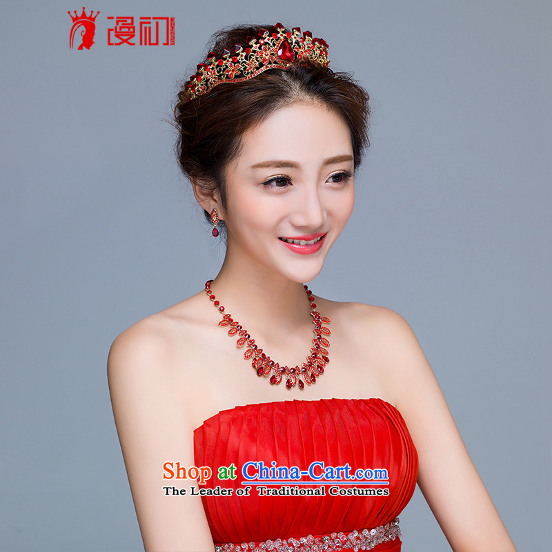 In the early 2015 new man marriages ornaments red crown princess necklaces, earrings kit wedding dresses accessories crown earrings necklace kit, spilling the early shopping on the Internet has been pressed.