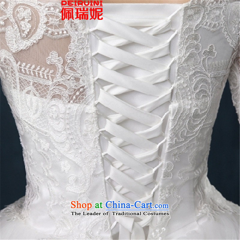 Pei, 2015 New In Connie cuff wedding word shoulder lace threw a long-sleeved dresses winter White M Perry, NI (PEIRUINI) , , , shopping on the Internet