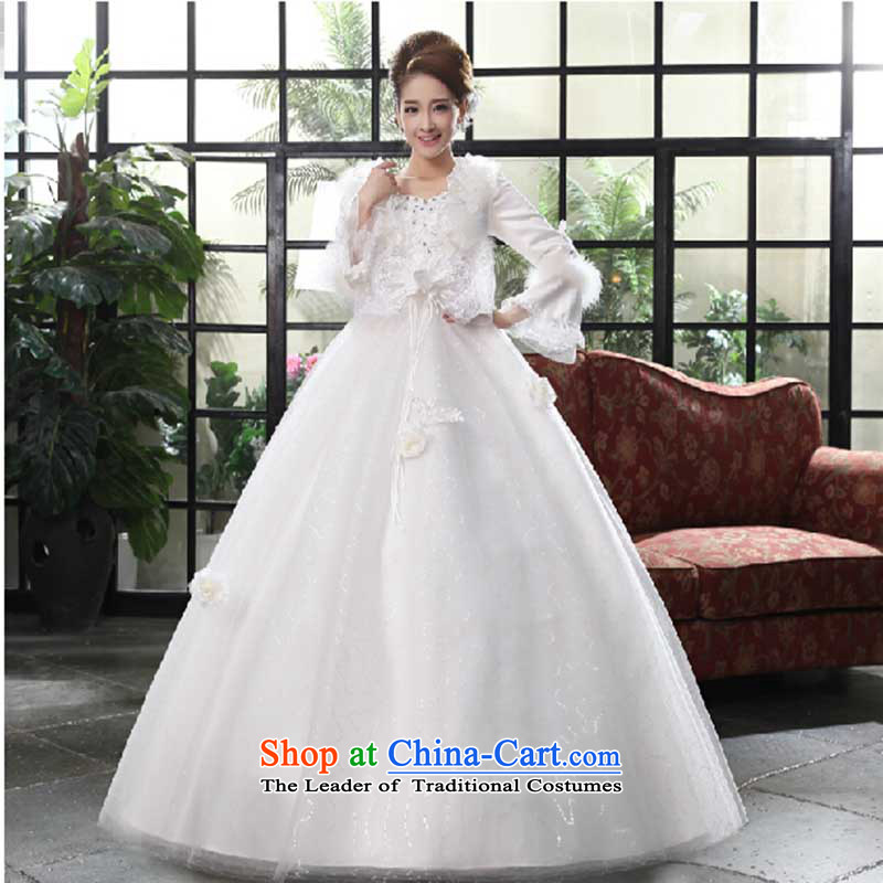 Wedding dresses new Word 2015 autumn and winter shoulder long-sleeved red pregnant women to align the wedding thick large Korean style white made size do not return not switch to love, Su-lan , , , shopping on the Internet