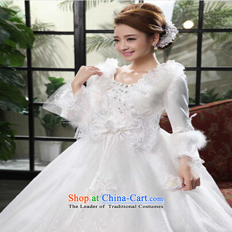 Wedding dresses new Word 2015 autumn and winter shoulder long-sleeved red pregnant women to align the wedding thick large Korean style white made size do not return not switch to love, Su-lan , , , shopping on the Internet