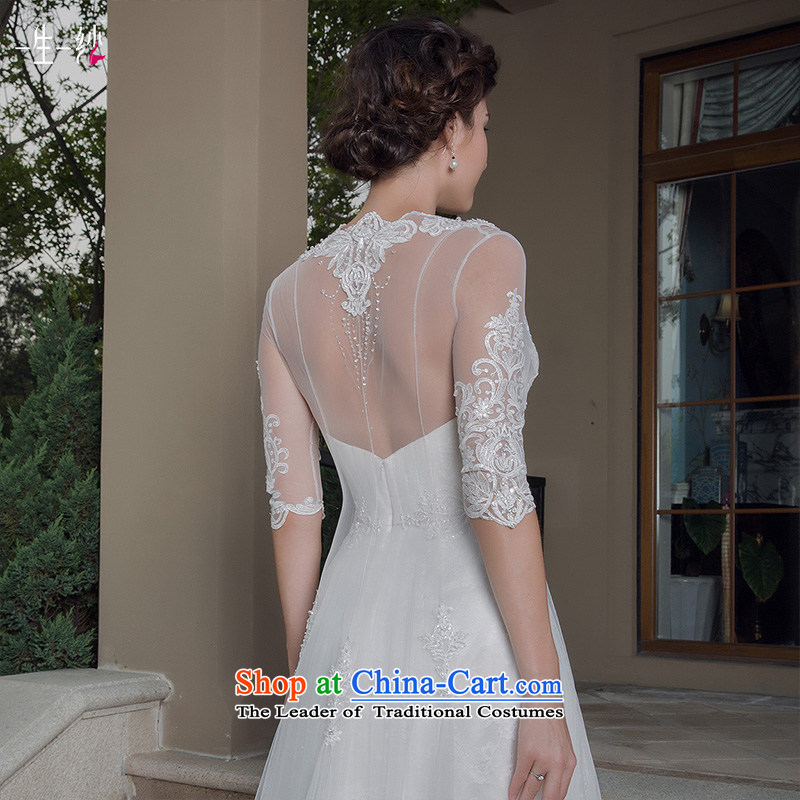 A lifetime of 2015 autumn and winter Antique Lace two wearing long-sleeved anointed chest tail removable jacket advanced customization wedding 50150018  155/80A white thirtieth day pre-sale, a Lifetime yarn , , , shopping on the Internet