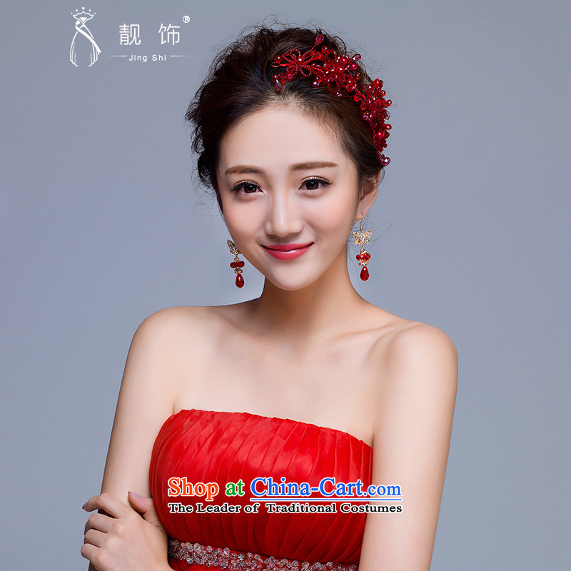 The new 2015 International Friendship bride Head Ornaments red knotted wedding dresses accessories red earrings talks trim (JINGSHI) , , , shopping on the Internet