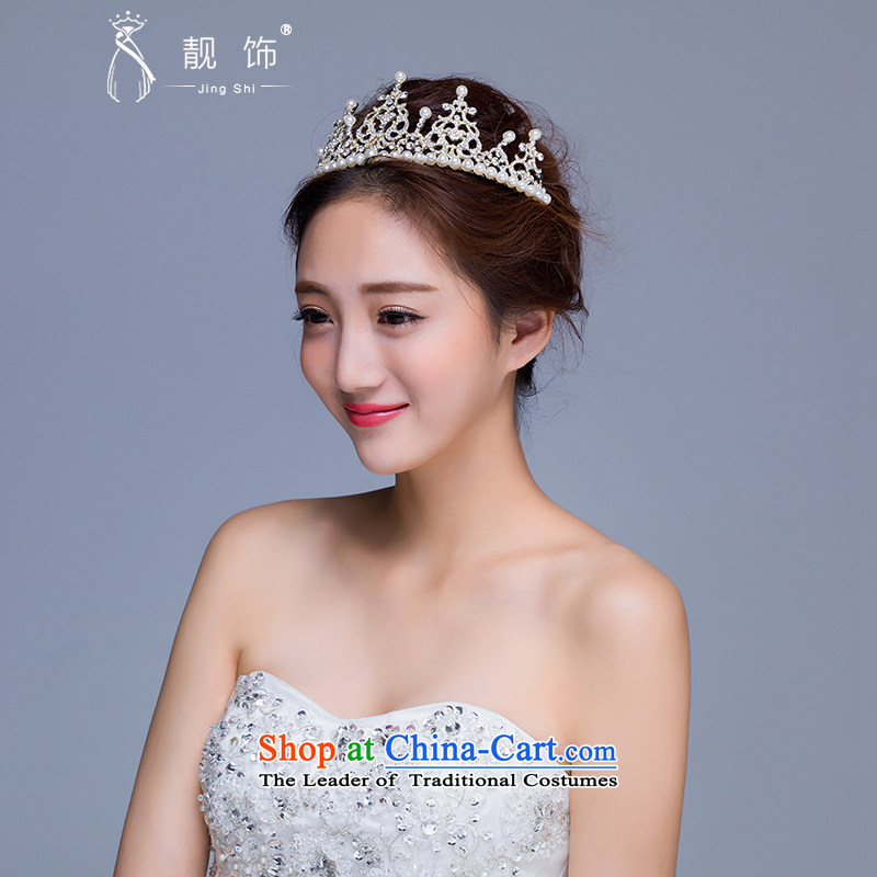 The new 2015 International Friendship marriage princess pearl ornaments Crown Deluxe Queen Crown wedding dresses accessories white, talks trim (JINGSHI) , , , shopping on the Internet