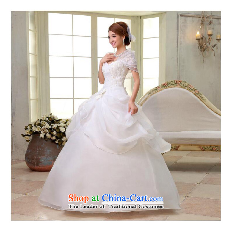 As wedding dresses on 2015 autumn and winter new Korean word shoulder bags shoulder graphics thin large strap style wedding white made no refunds or exchanges Size