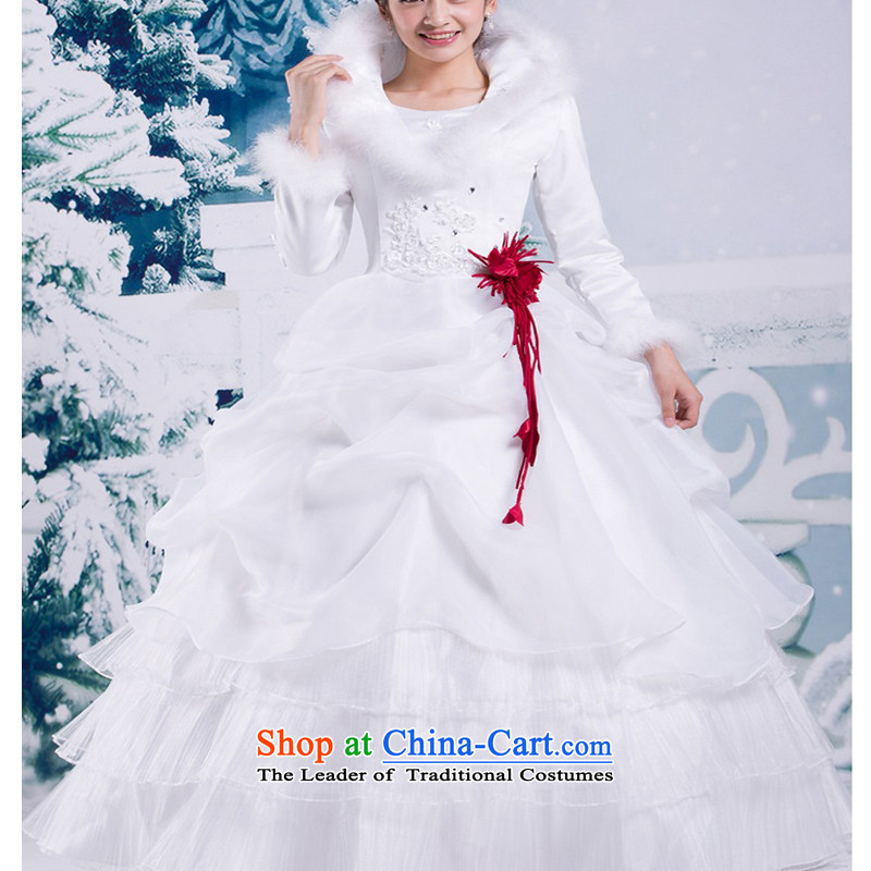 As wedding dresses, 2015 New Korean winter with the cuffs shoulders to align the bride Sau San video thin white wedding made no refunds or exchanges, on size as , , , shopping on the Internet